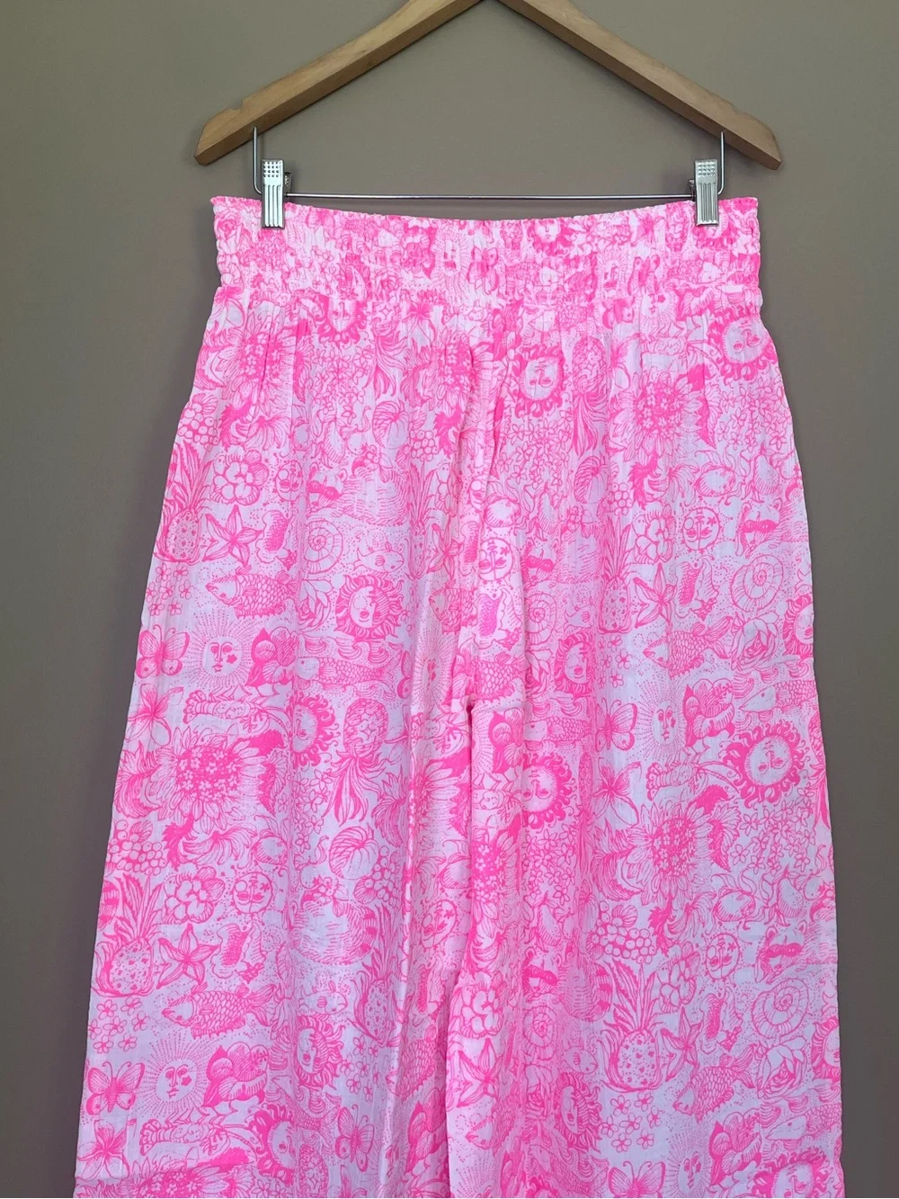 {Lilly Pulitzer} Enzo Coverup Pant Pull-On in Cherry Blossom Pink - Womens XL